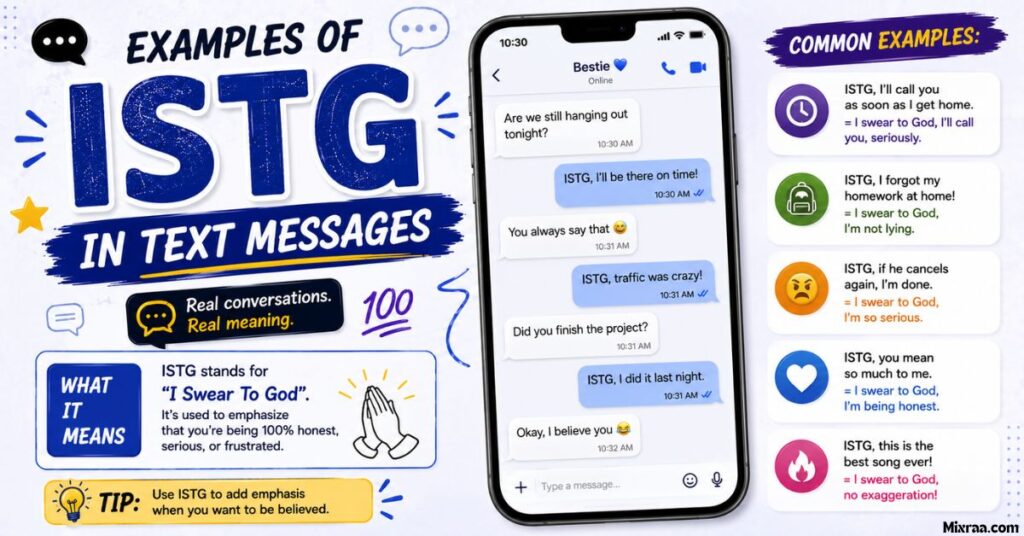 Examples of ISTG in Text Messages
